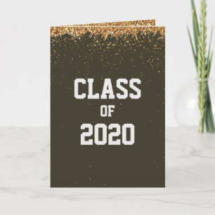 Carte Parties scintillant d'or Classe de diplôme