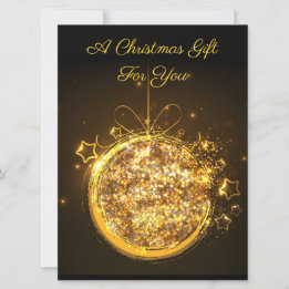 Carte Parties scintillant d'or Noël ampoule brillant vac