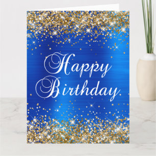 Carte Parties scintillant d'or Royal Blue Big Joyeux ann