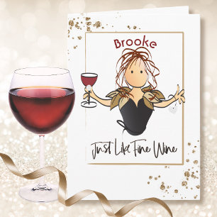 Carte Parties scintillant d'or Vin fin Élégant dessin an