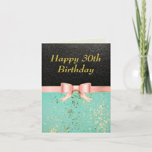 Carte parties scintillant élégante en cuir Parkly 30e an