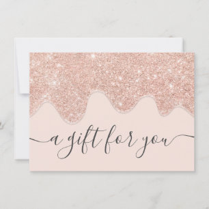 Carte Parties scintillant en or Blush rose  gouttes cade