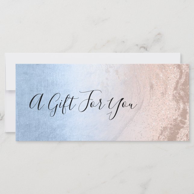 Carte Parties scintillant en or rose cuivre et maquillag (Devant)