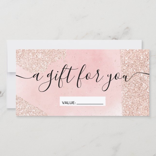 Carte parties scintillant en or rose scintille certifica (Devant)