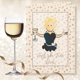 Carte Parties scintillant Fille De Vin Fin Pour Son Cart