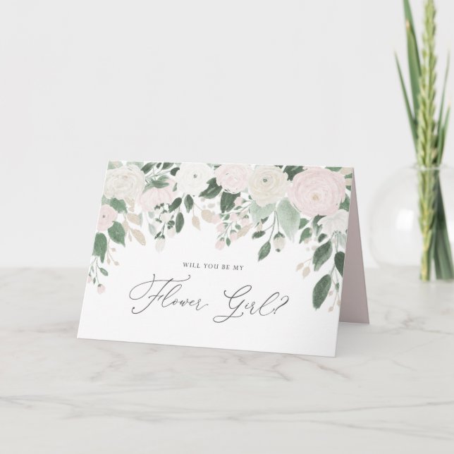 Carte Parties scintillant Fleurs Pastel Vous Serez Ma Fi (Devant)