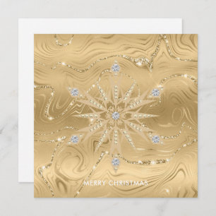 Carte Parties scintillant Or de luxe Snowflake Diamond