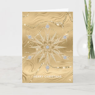 Carte Parties scintillant Or de luxe Snowflake Diamond