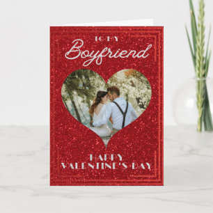 Carte Parties scintillant photo personnalisée Boyfriend 