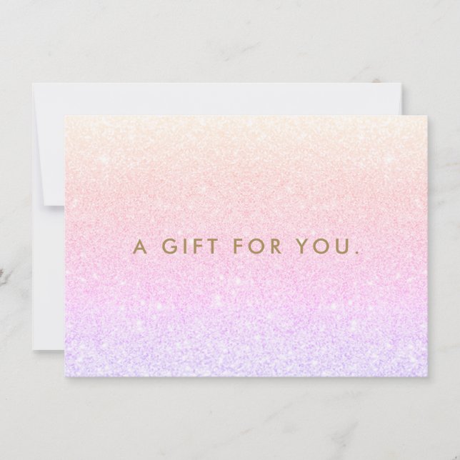 Carte Parties scintillant Rainbow Ombre Certificat cadea (Devant)