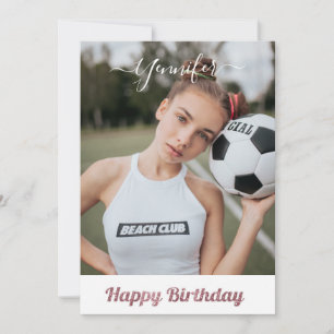 Carte parties scintillant rose amoureux de football fill