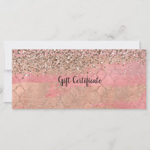 Carte Parties scintillant Rose Blush Marocain Glam Certi