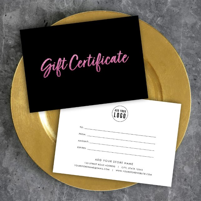 Carte Parties scintillant rose Faux sur le certificat ca (Créateur téléchargé)