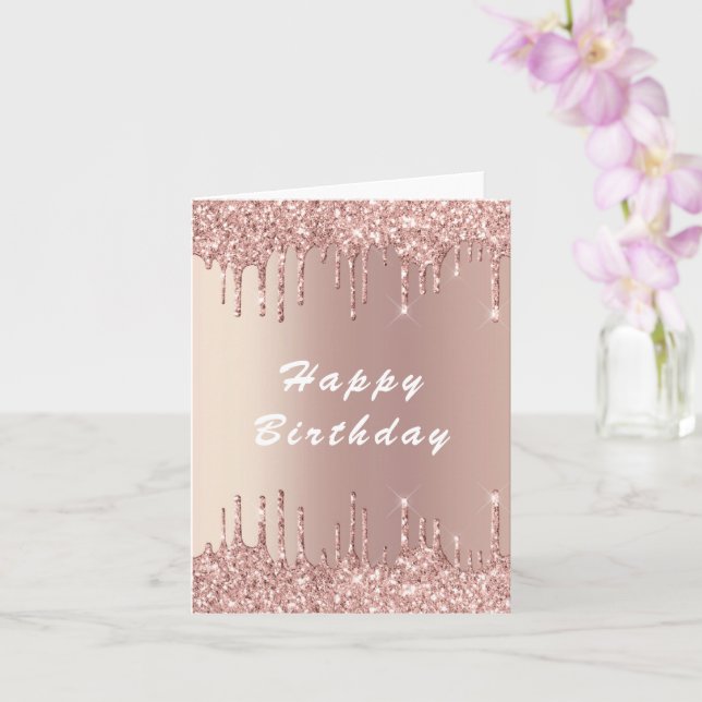 Carte Parties scintillant rose Gold Blush Drivers Birthd (Orchidée)