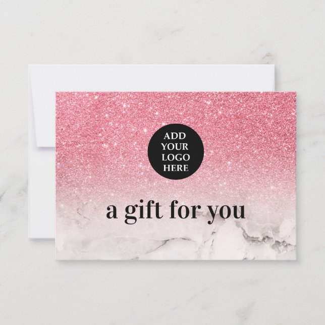 Carte Parties scintillant rose Ombre Marble télécharger  (Devant)