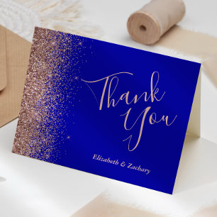 Carte Parties scintillant rose or Royal Blue Mariage Mer
