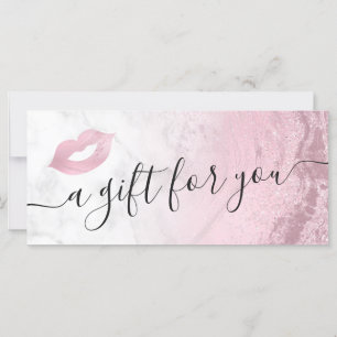 Carte Parties scintillant rose rose or lèvres peintre ma