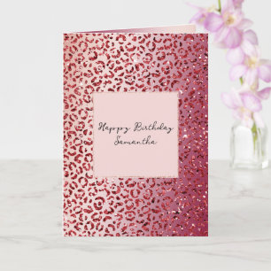 Carte Parties scintillant rouge rose pâle Empreinte de l