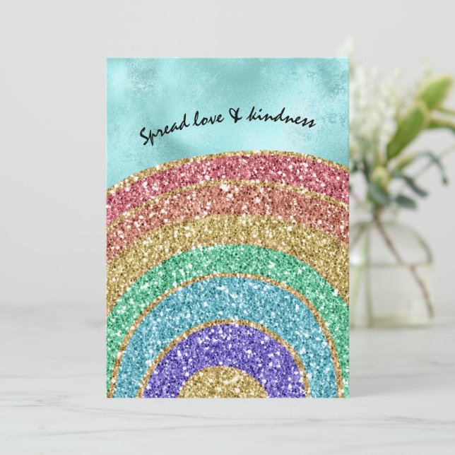 Carte Parties scintillant Sparkle Gold Rainbow (Debout devant)