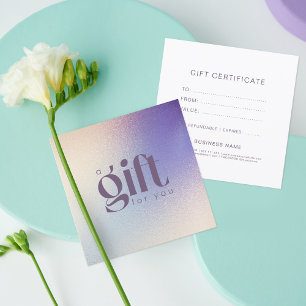 Carte Parties scintillant violet or Élégant certificat c