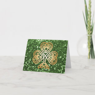 Carte Parties scintillantes celtiques brillantes d'or de