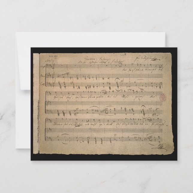 Carte Partition antique de 1822, Chanson du vieil homme (Devant)