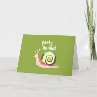 Carte Party animal snail greetings card (green)