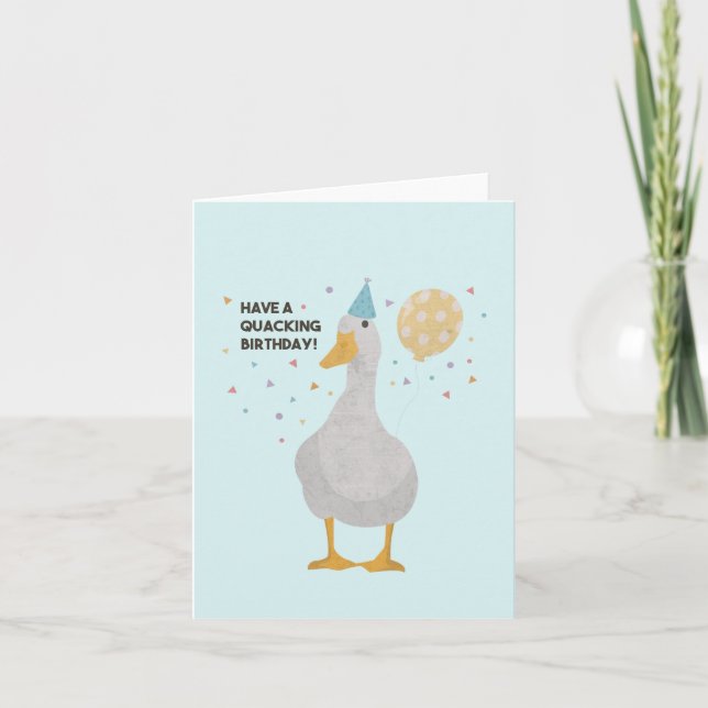 Carte Party Duck Pun : Avoir un quille Anniversaire (Devant)