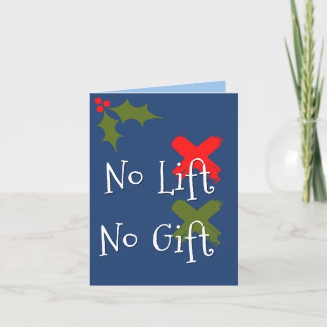 Carte Pas d'ascenseur Pas de cadeau Gym CrossFit Humour  (Devant)