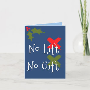 Carte Pas d'ascenseur Pas de cadeau Gym CrossFit Humour
