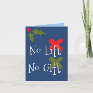 Carte Pas d'ascenseur Pas de cadeau Gym CrossFit Humour 