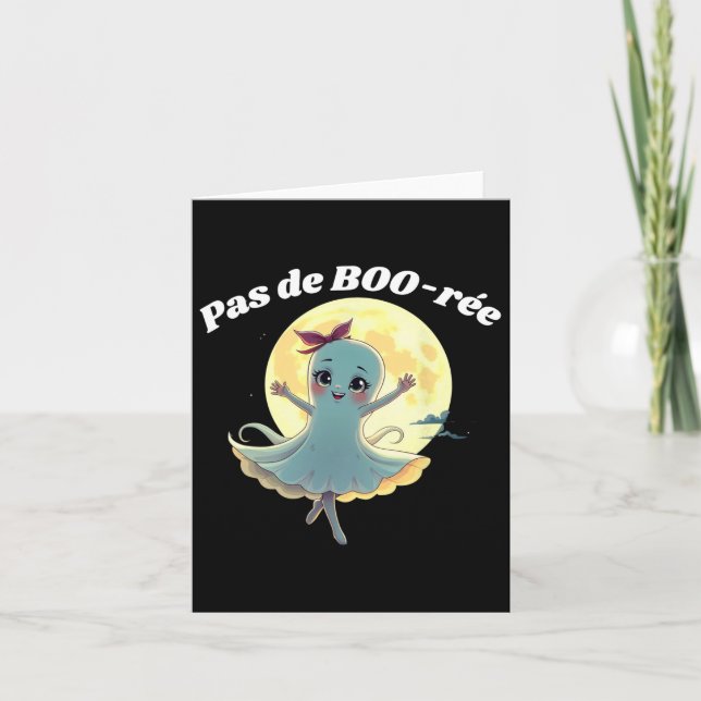 Carte Pas De Boo-rée Funny Ballet Ghost Halloween Danse (Devant)