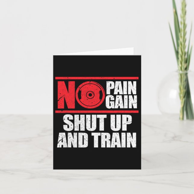Carte Pas De Douleur Pas De Gain Fermé Et Train Bodybuil (Devant)