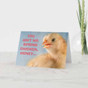 Carte Pas de printemps Dames de poulet Jalon Anniversair