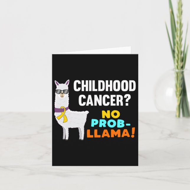 Carte Pas de Prob-llama Enfance Cancer Guerrier Survivan (Devant)