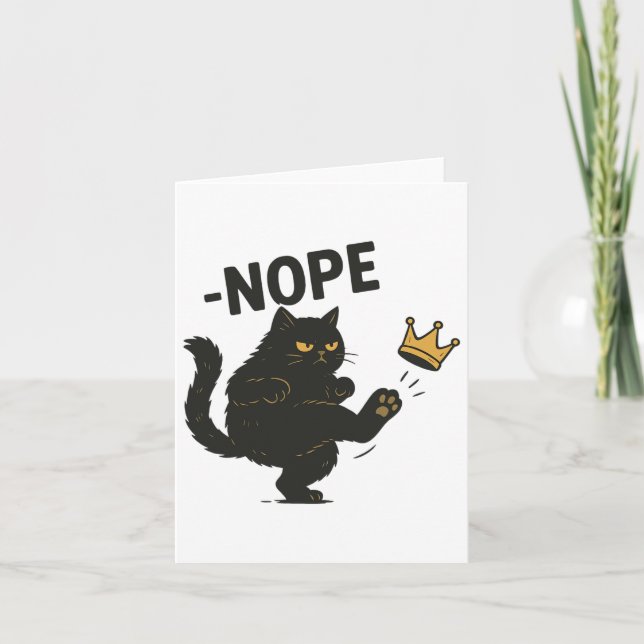 Carte Pas De Rois En Amérique Chat Noir Drôle Chat Kicki (Devant)
