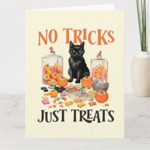 Carte "Pas de tours, juste des friandises"
