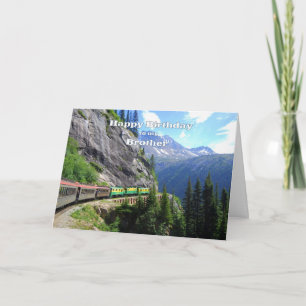 Carte Passage et anniversaire blancs de train de frère