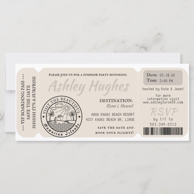 Carte Passe d'embarquement | Destination surprise Annive (Devant)