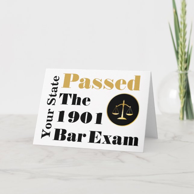 Carte Passé l'examen à barres (Personnaliser Etat et ann (Devant)