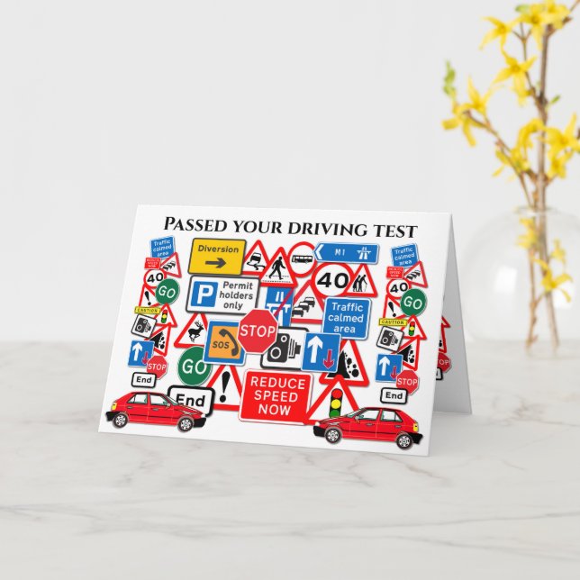 Carte Passed your Driving Test ~ Congratulations! (Fleur jaune)