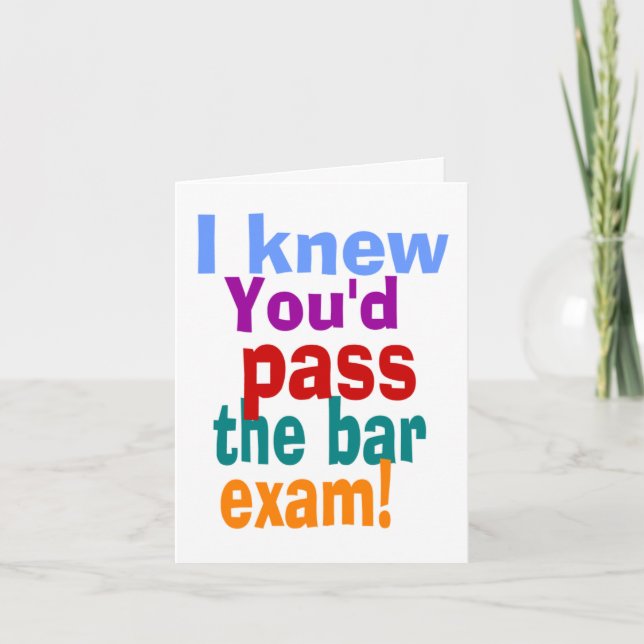 Carte passer l'examen à la barre (Devant)