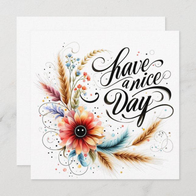 Carte Passez une bonne journée fleurie (Devant / Derrière)