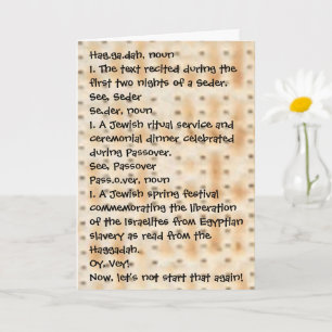 Carte Passover Funny Définir Haggadah Matzah