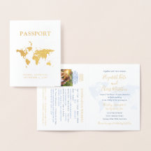 Carte Passport Faire-part de mariage Real Gold Foi