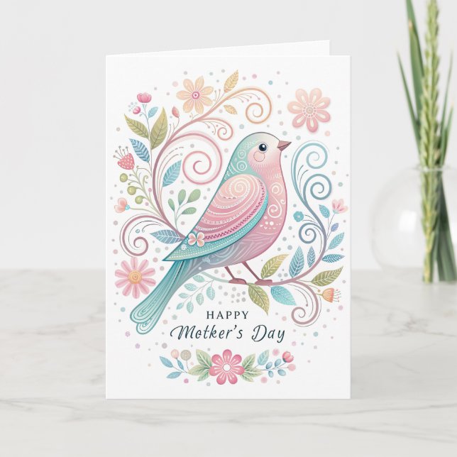 Carte Pastel Bird Mothers Day Card (Devant)