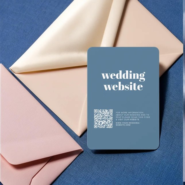 Carte Pastel Blue RSVP avec code QR et personnalis (Créateur téléchargé)