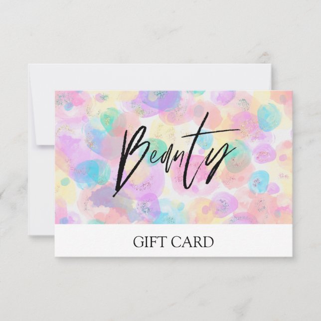 Carte *~* Pastel Bulles AbstraitesCARTE CADEAU DE BEAUTÉ (Devant)