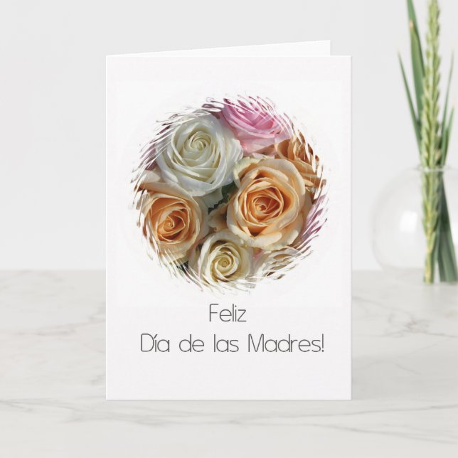 Carte pastel du jour de la mère espagnole rose (Devant)