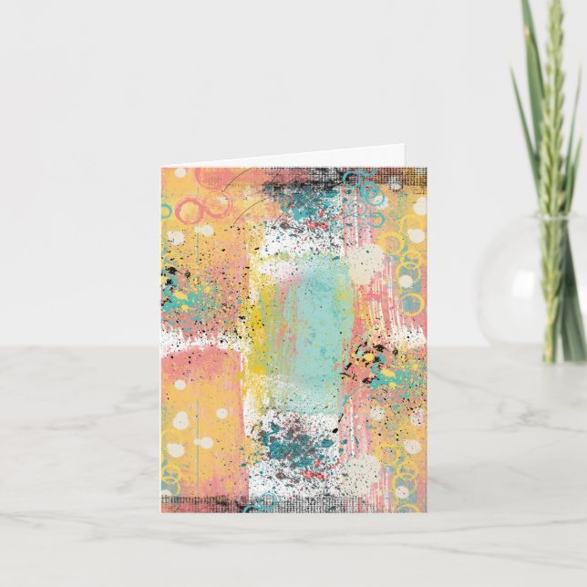 Carte Pastel Grunge Anniversaire Abstrait (Devant)